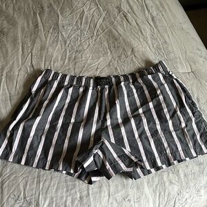 Victoria's Secret Black and White Striped Pajama Shorts